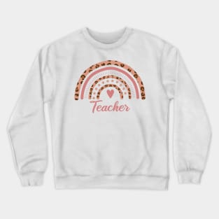 Teacher Leopard Rainbow Crewneck Sweatshirt